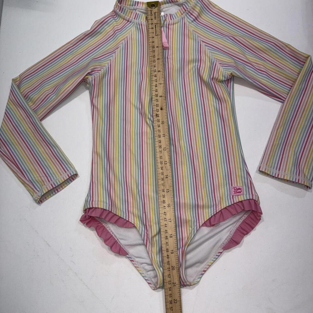 Ruffle‎ Butts Pink Striped Preppy Designer 1 Piece Bathing Suit SwimSuit Size 8 - Picture 4 of 14